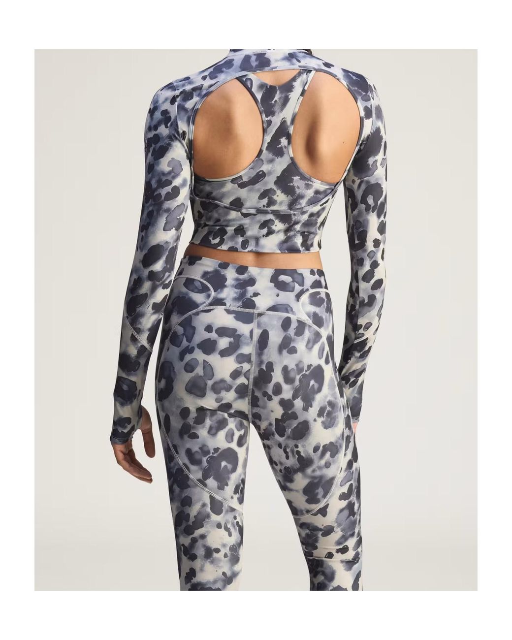 Adidas By Stella McCartney Blue Animal-Pattern Compression Top