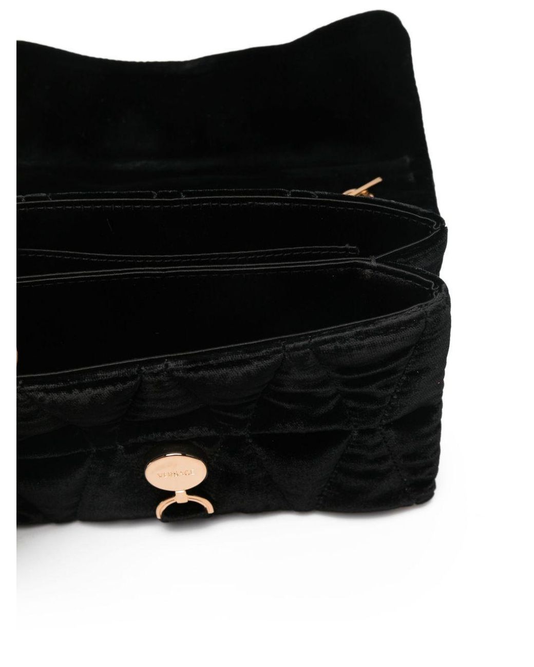 Versace Black Quilted Chain-Linked Shoulder Bag