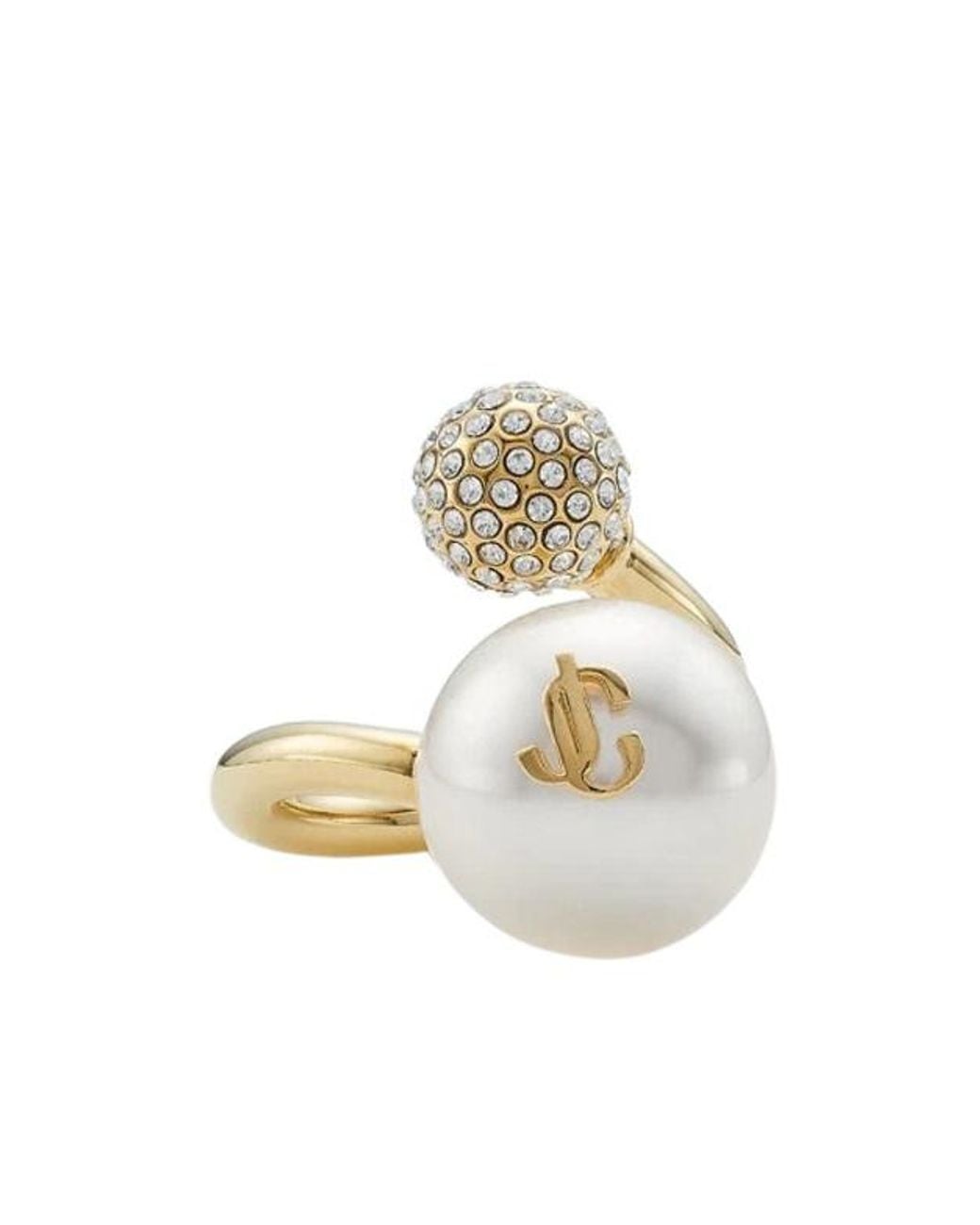 Jimmy Choo Metallic Auri Pearl-Embellished Ring