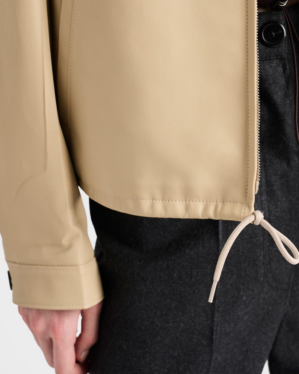 Prada Natural Nappa Leather Blouson Jacket