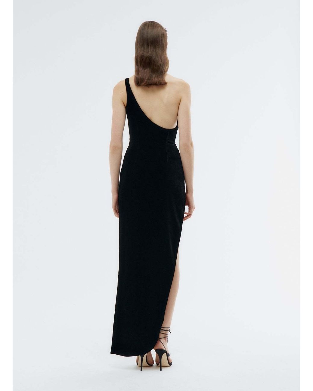 Alessandra Rich Black One-Shoulder Dress