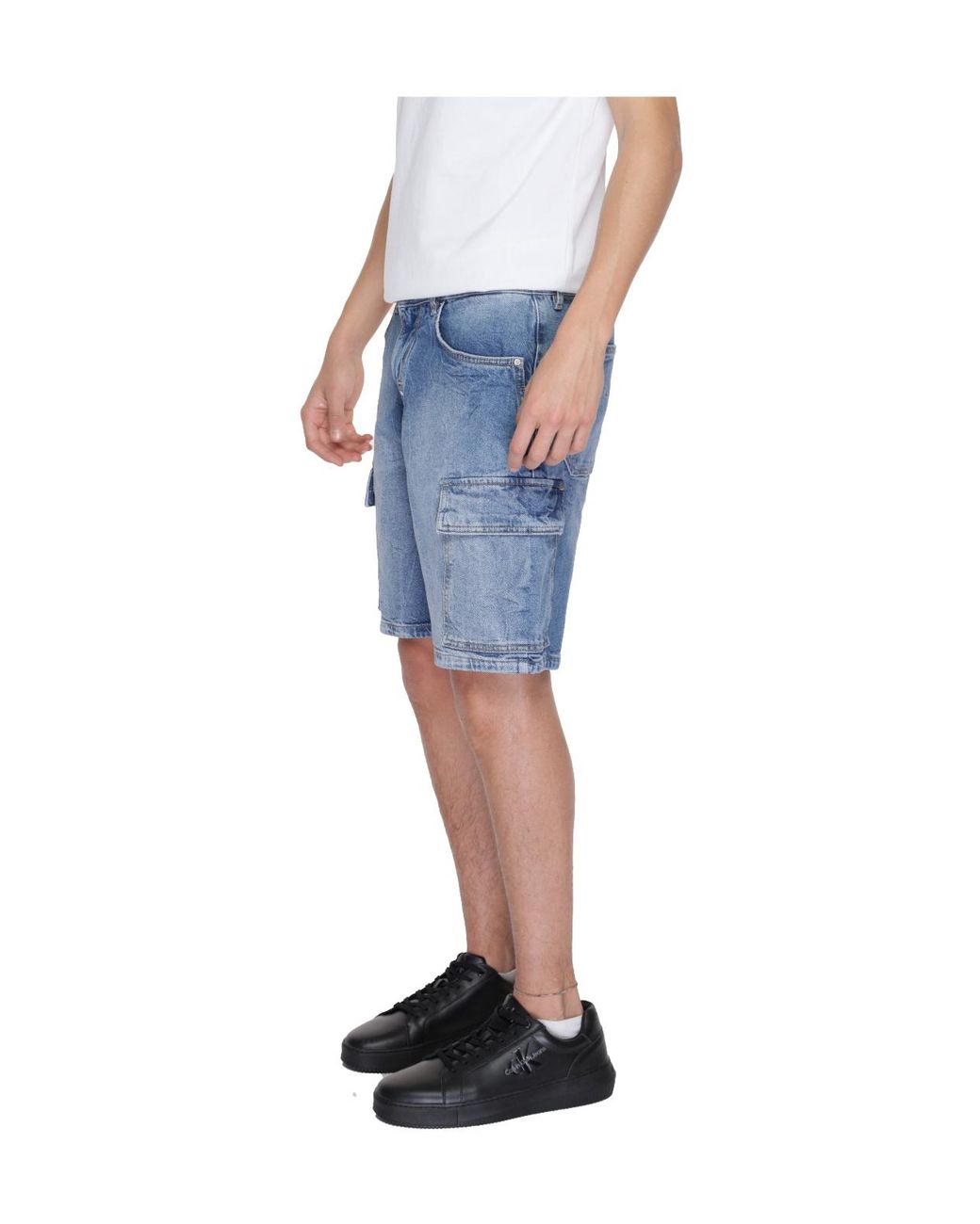 Antony Morato Blue Bermuda Shorts With Belt Loops for men