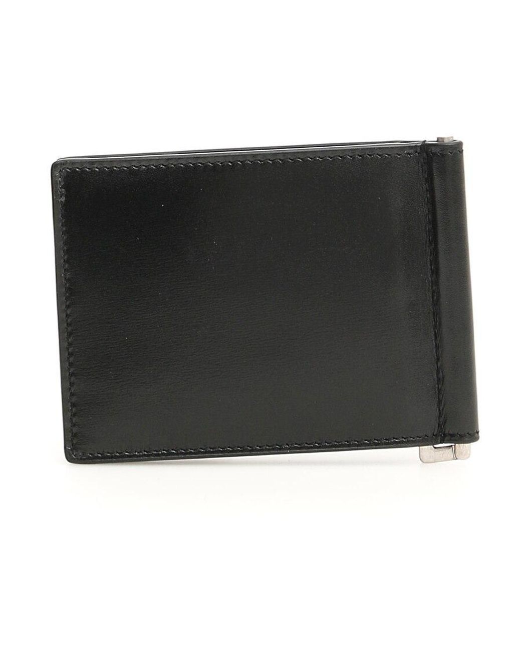 Saint Laurent Black Monogram Money Clip Wallet for men