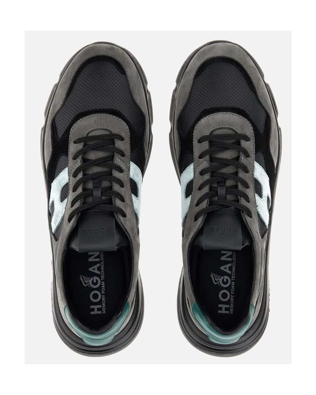 Hogan Black Hyperlight Panelled Lace-Up Sneakers for men