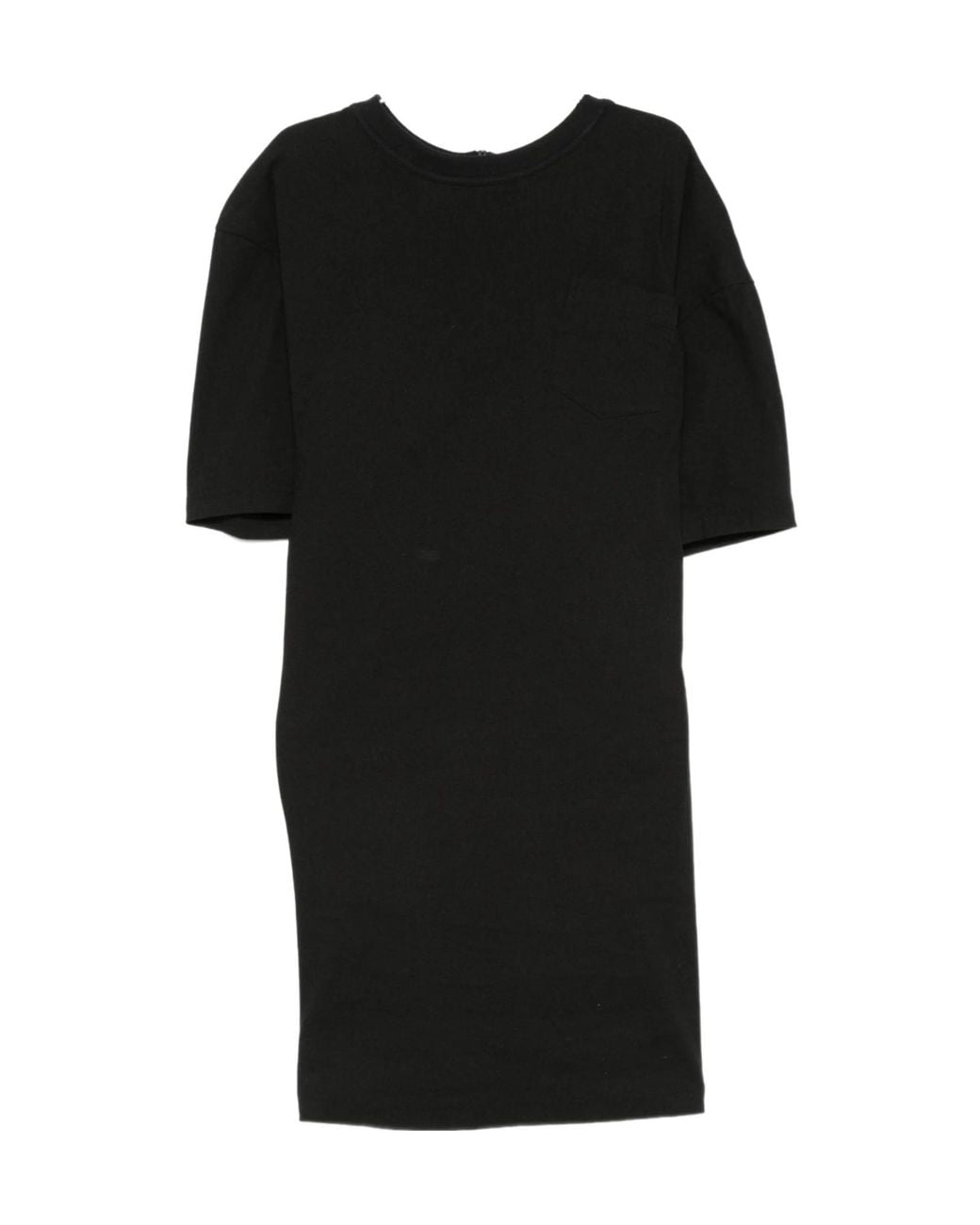 Issey Miyake Black Pocket-Detail Draped Rear-Zip Mini Dress