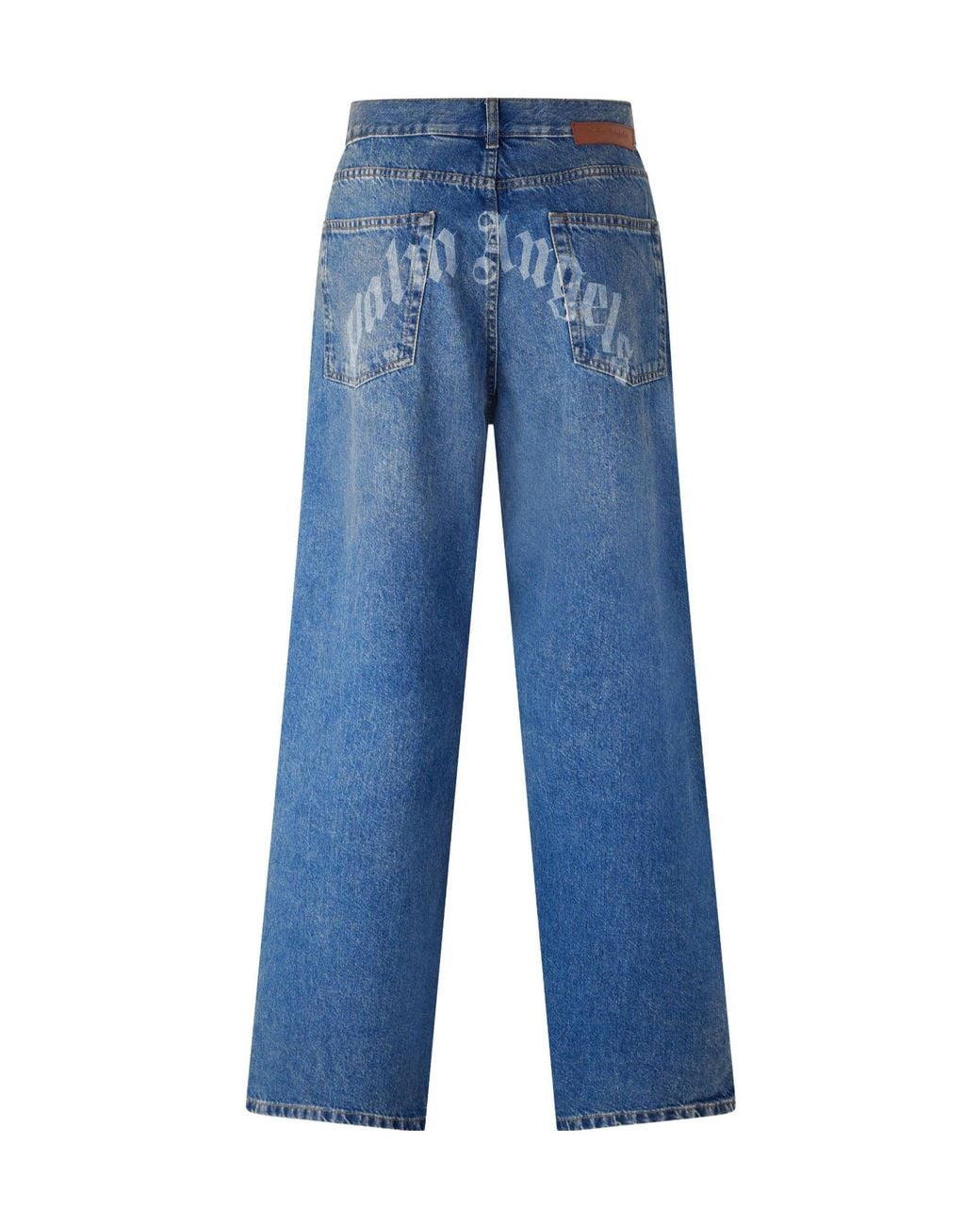 Palm Angels Blue Loose Straight Leg Jeans for men