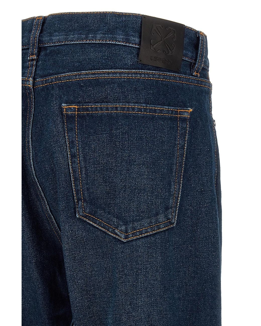 Off-White c/o Virgil Abloh Blue Arr Tab Zip Det Skate Mid-Rise Jeans for men