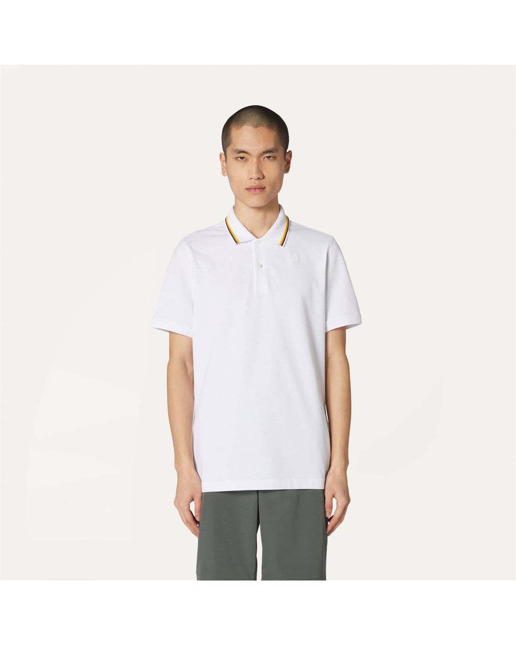 K-Way White Jud Pique Polo Shirt for men