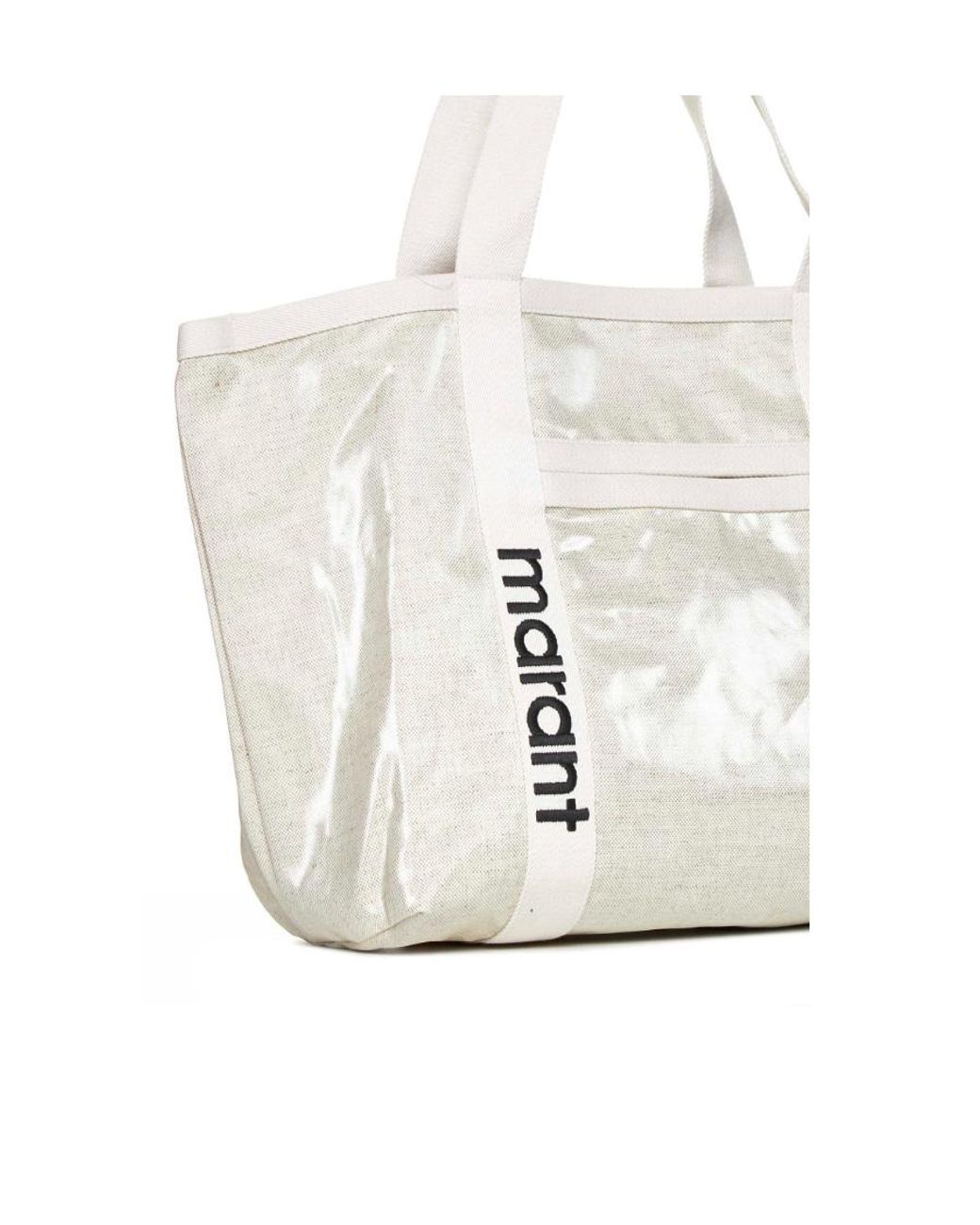 Isabel Marant White Darwen Logo Detailed Tote Bag