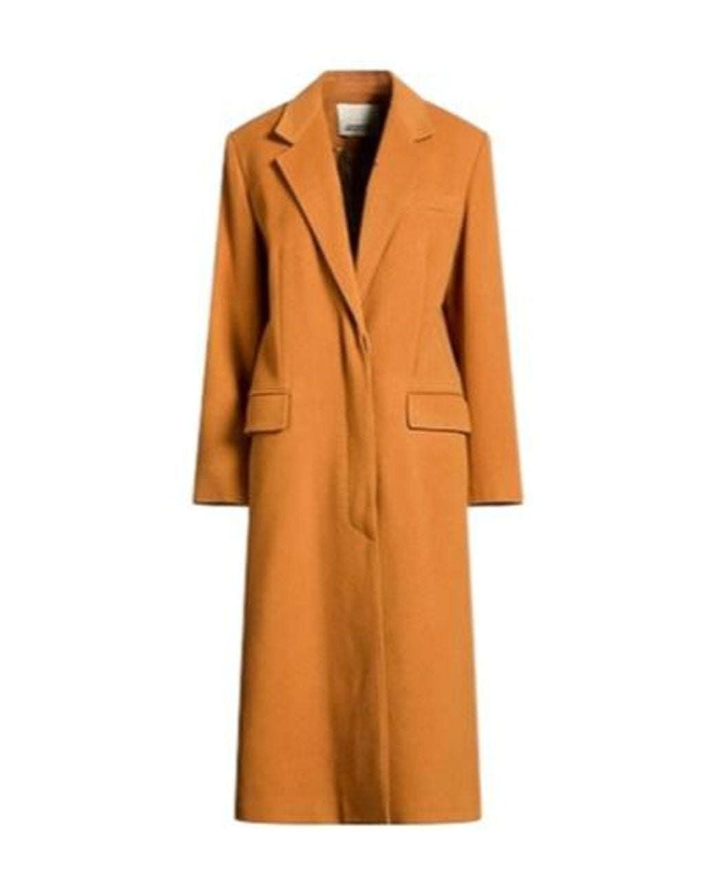 Isabel Marant Orange A Simple And Long Woolen Overcoat