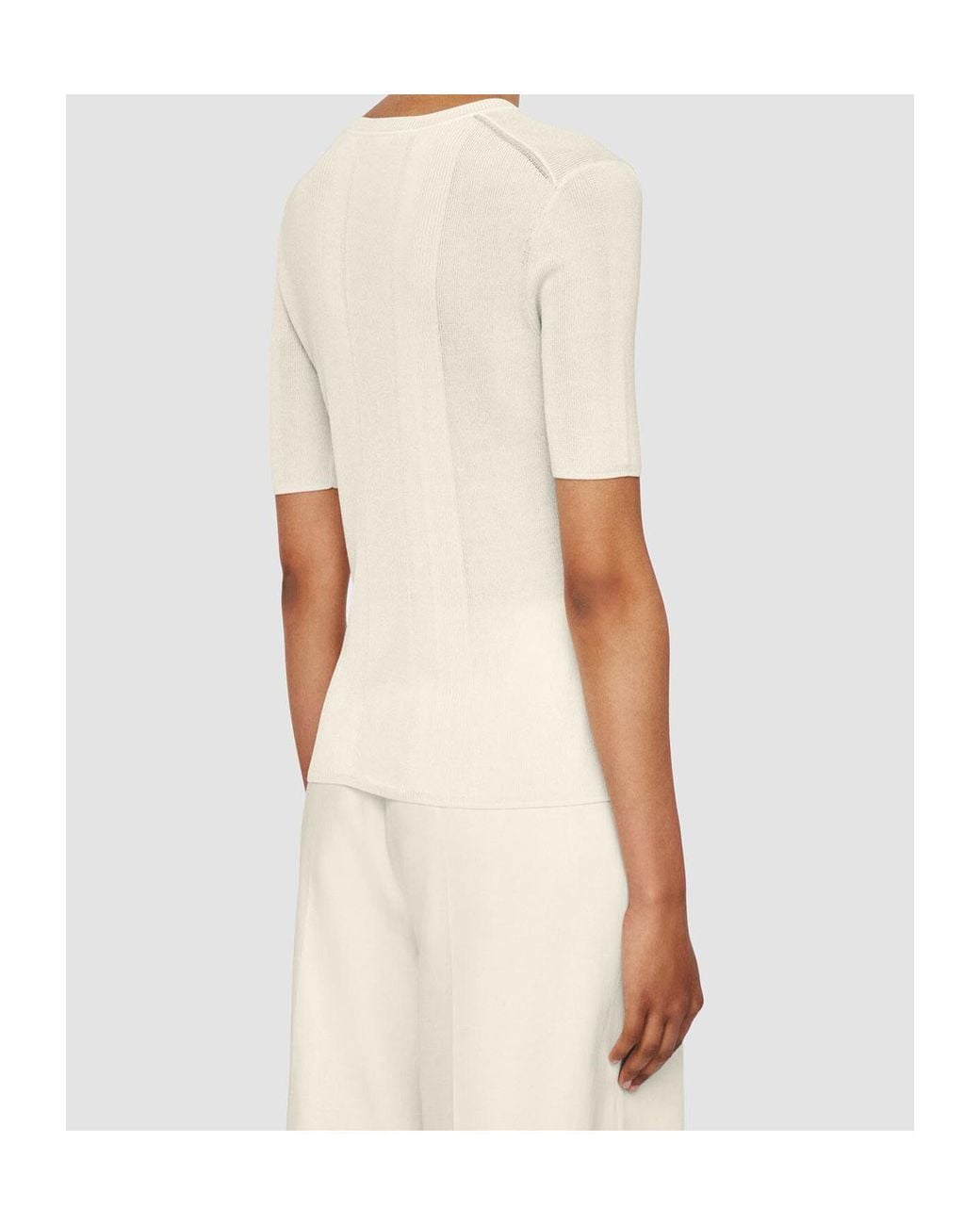 Joseph White Ribbed-Knit T-Shirt
