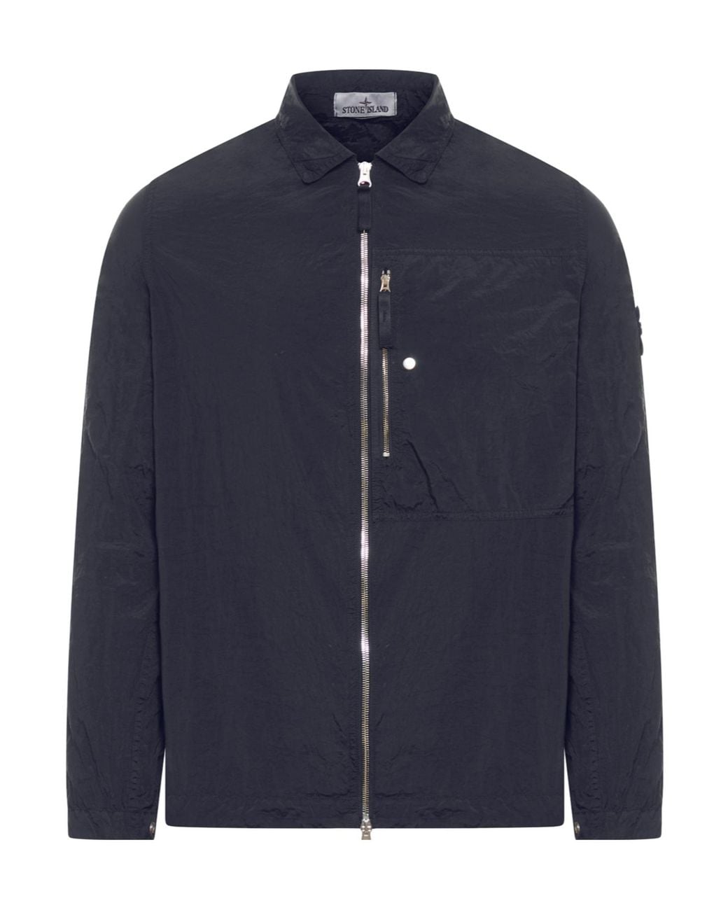 Stone Island Blue Compass Patch Zip-Up Jacket for men