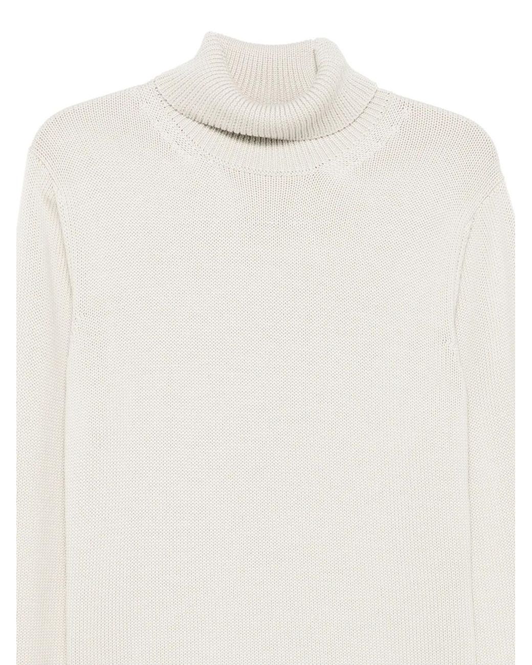 Roberto Collina White Turtleneck Sweater for men