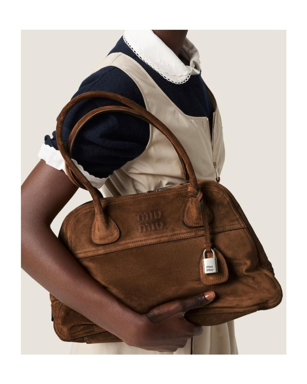 Miu Miu Brown Vivant Suede Bag
