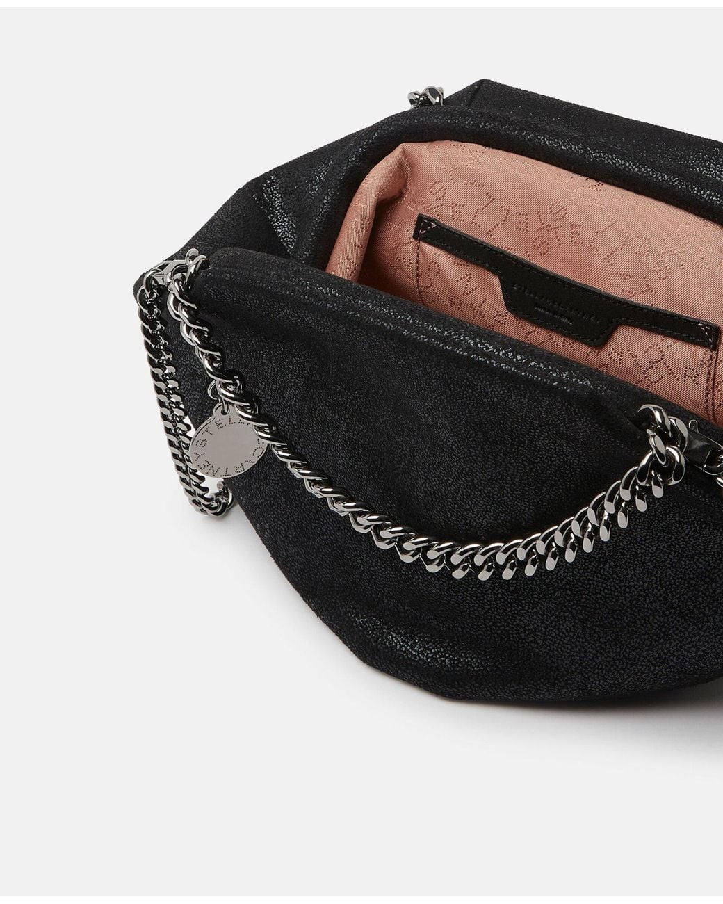 Stella McCartney Black Falabella Logo Charm Mini Tote Bag
