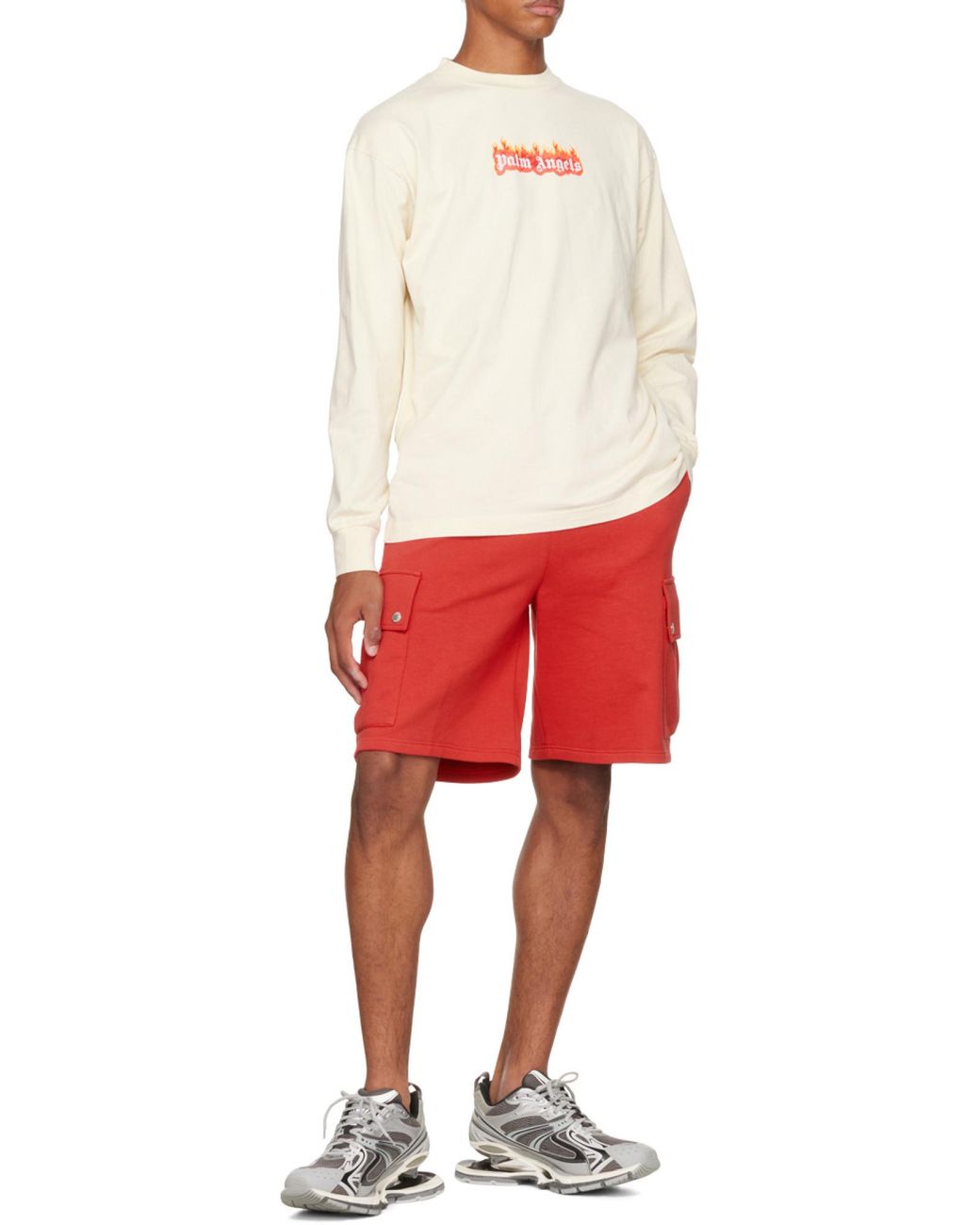 Palm Angels White Logo-Print Crew Neck Sweatshirt for men