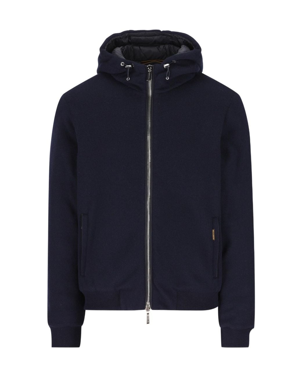 Moorer Black Zip-Up Hooded Jacket for men