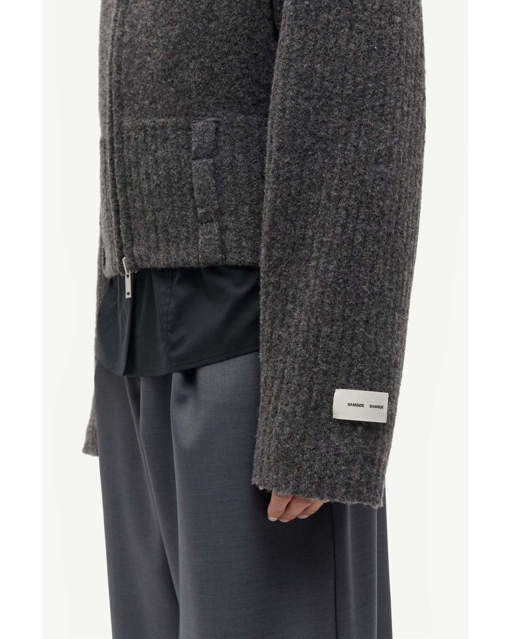 Samsøe & Samsøe Gray Samsøe Samsøe Samira Zip-Up Cardigan