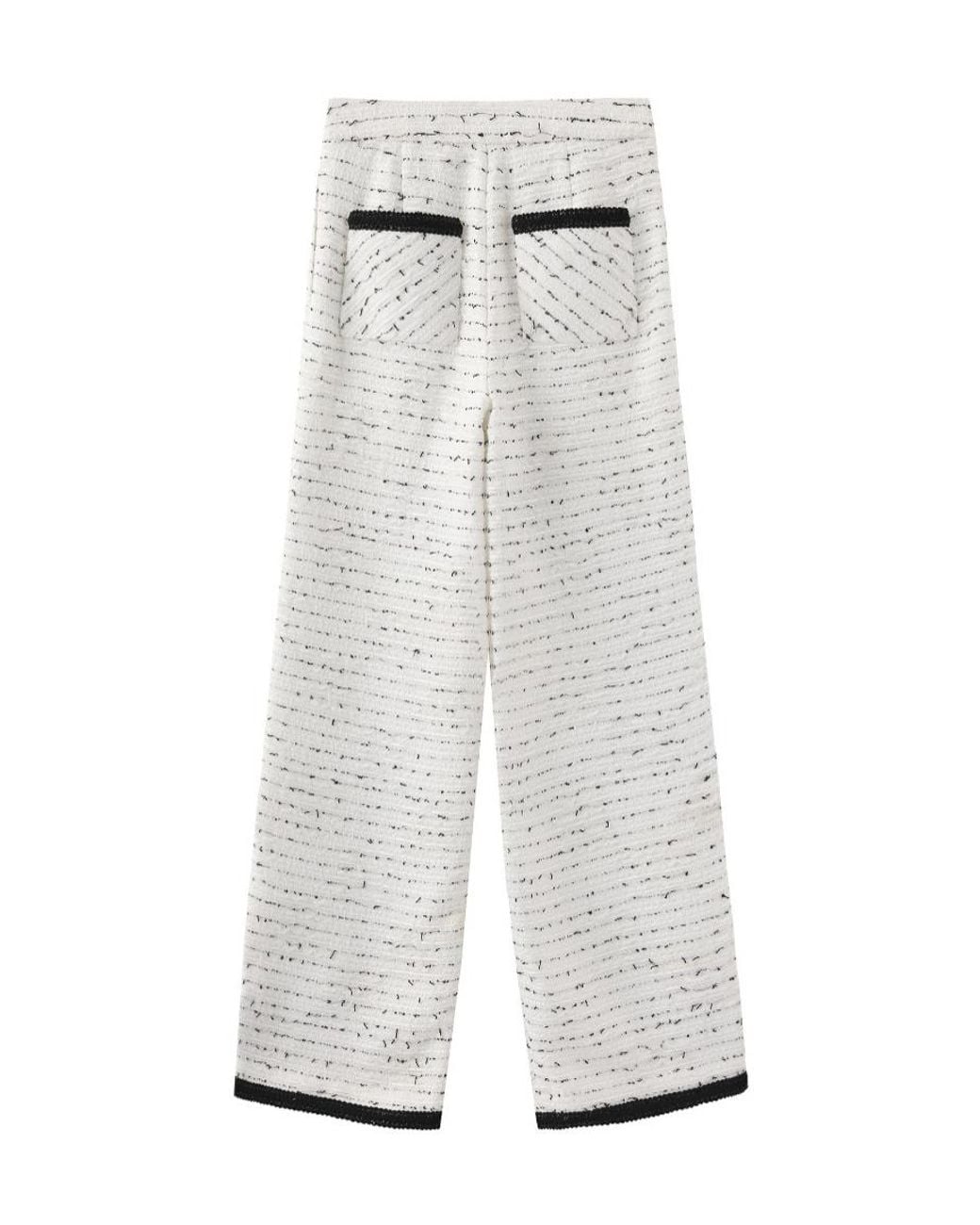 Marissa Chiara White Button Casual Pants