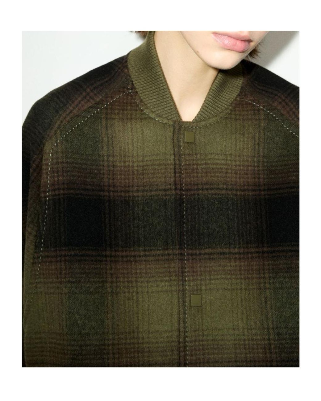 MAX&Co. Green Double-Woven Wool Bomber Jacket