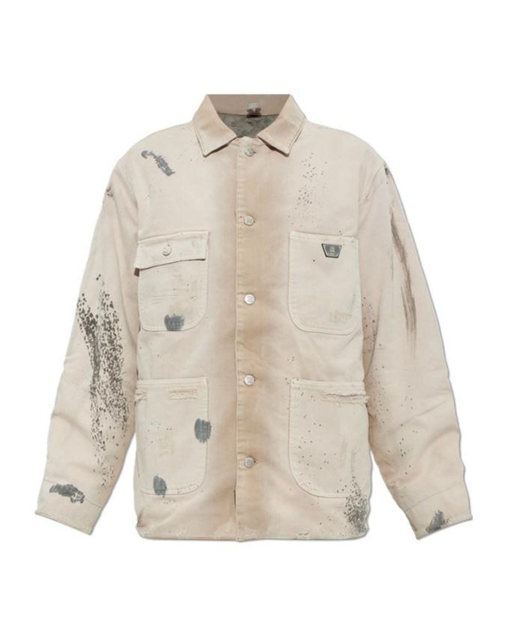 M I S B H V Natural Button-Front Long-Sleeve Denim Jacket for men