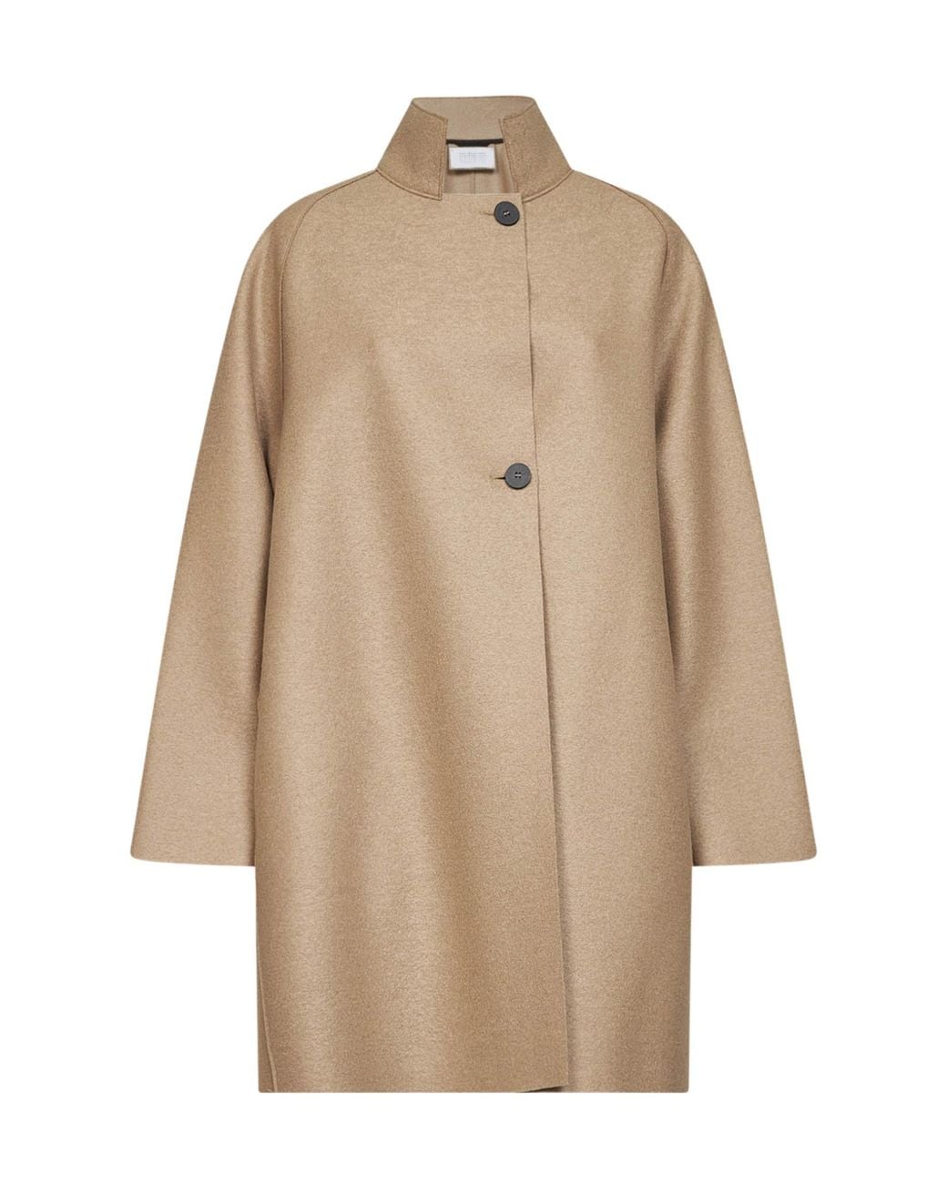 Harris Wharf London Natural Oversized Funnel-Neck Coat