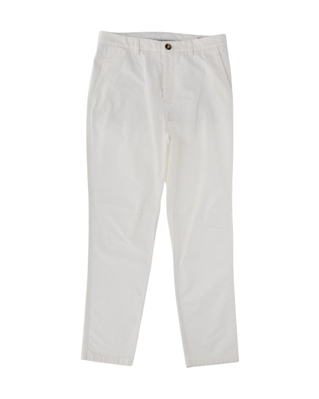 Brunello Cucinelli White Straight-Leg Pants for men