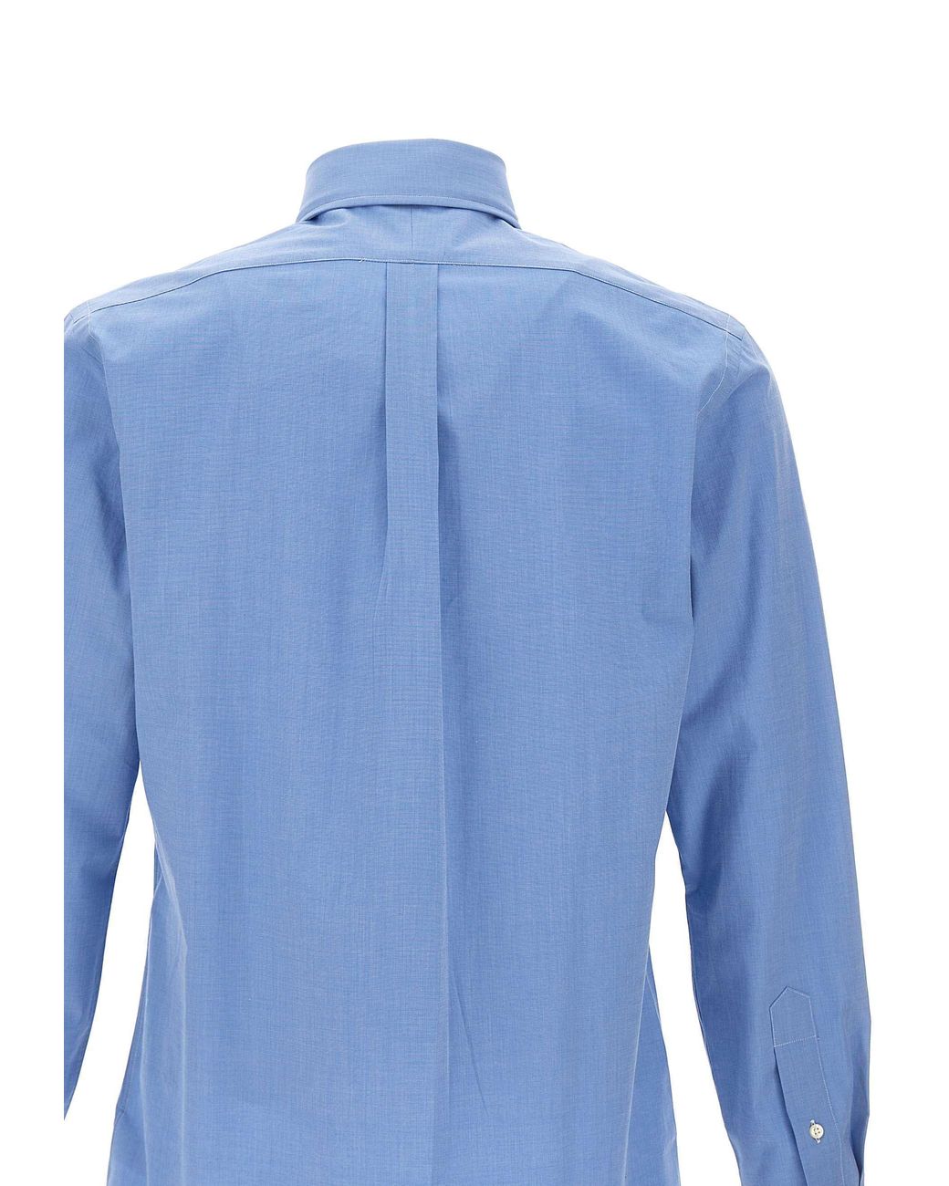 Polo Ralph Lauren Blue Pony Embroidered Curved Hem Shirt for men