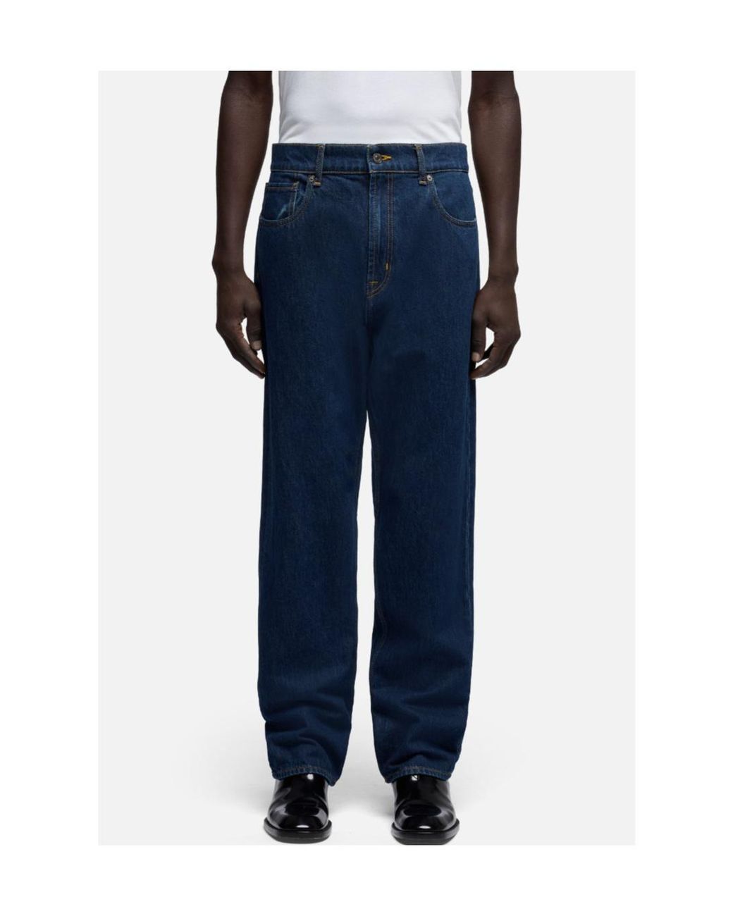 7 For All Mankind Blue Over Straight-Leg Jeans for men