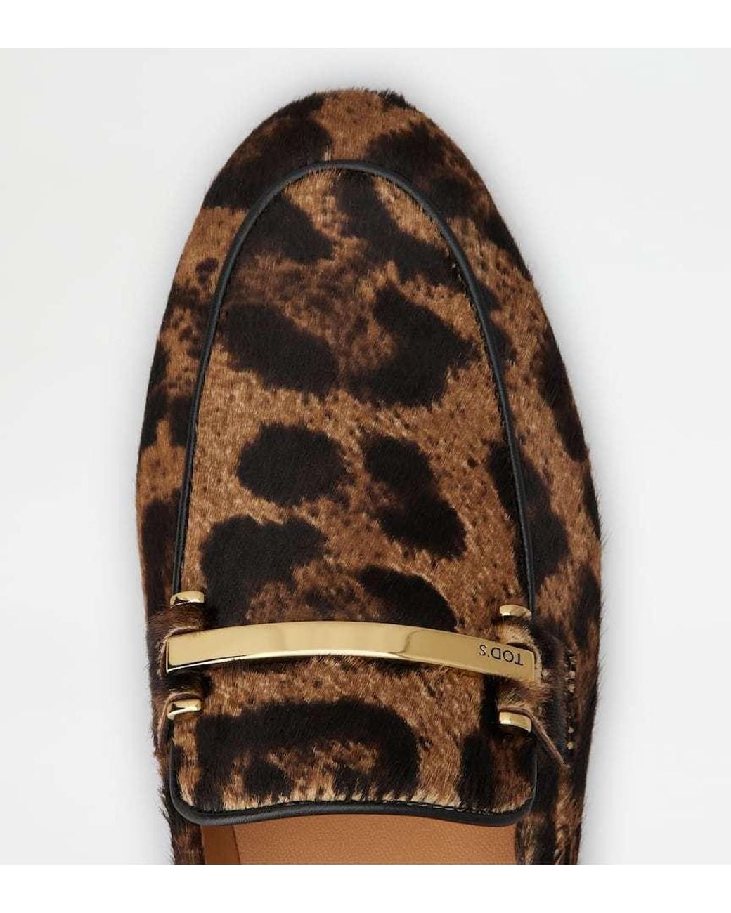Tod's Brown Pony Effect Printed Loafers