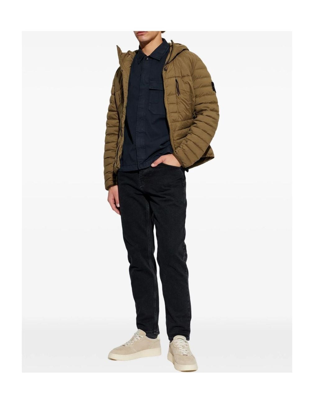 Stone Island Green Zipped Hooded Coat for men