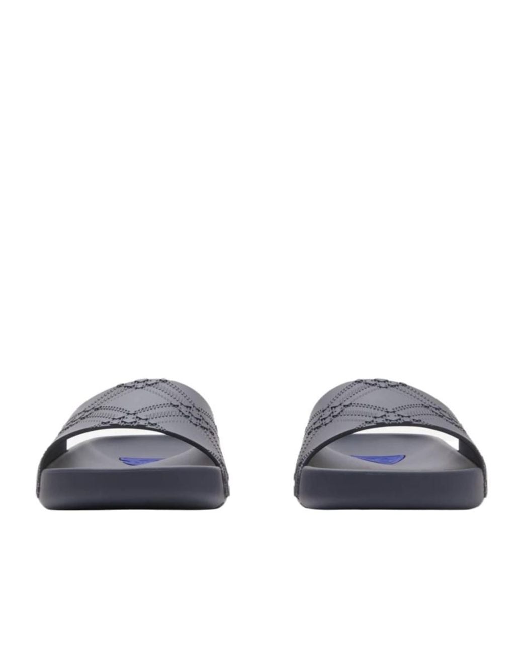 Burberry Blue Embossed Check Dive Slides for men