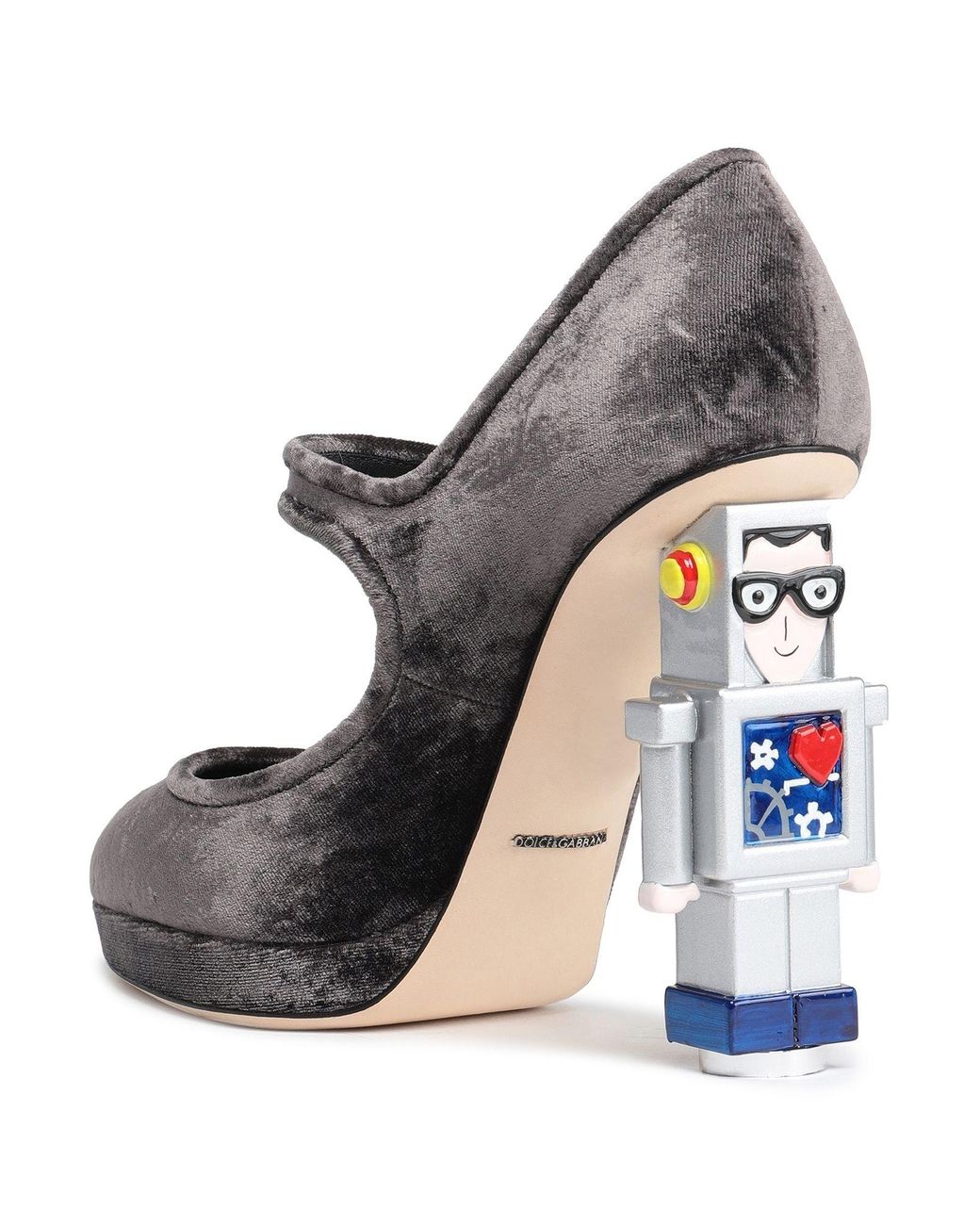 Dolce & Gabbana Black Velvet Mary Jane High Heels