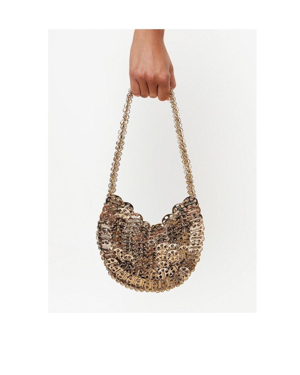 Rabanne White Moon 1969 Disc Detailed Shoulder Bag