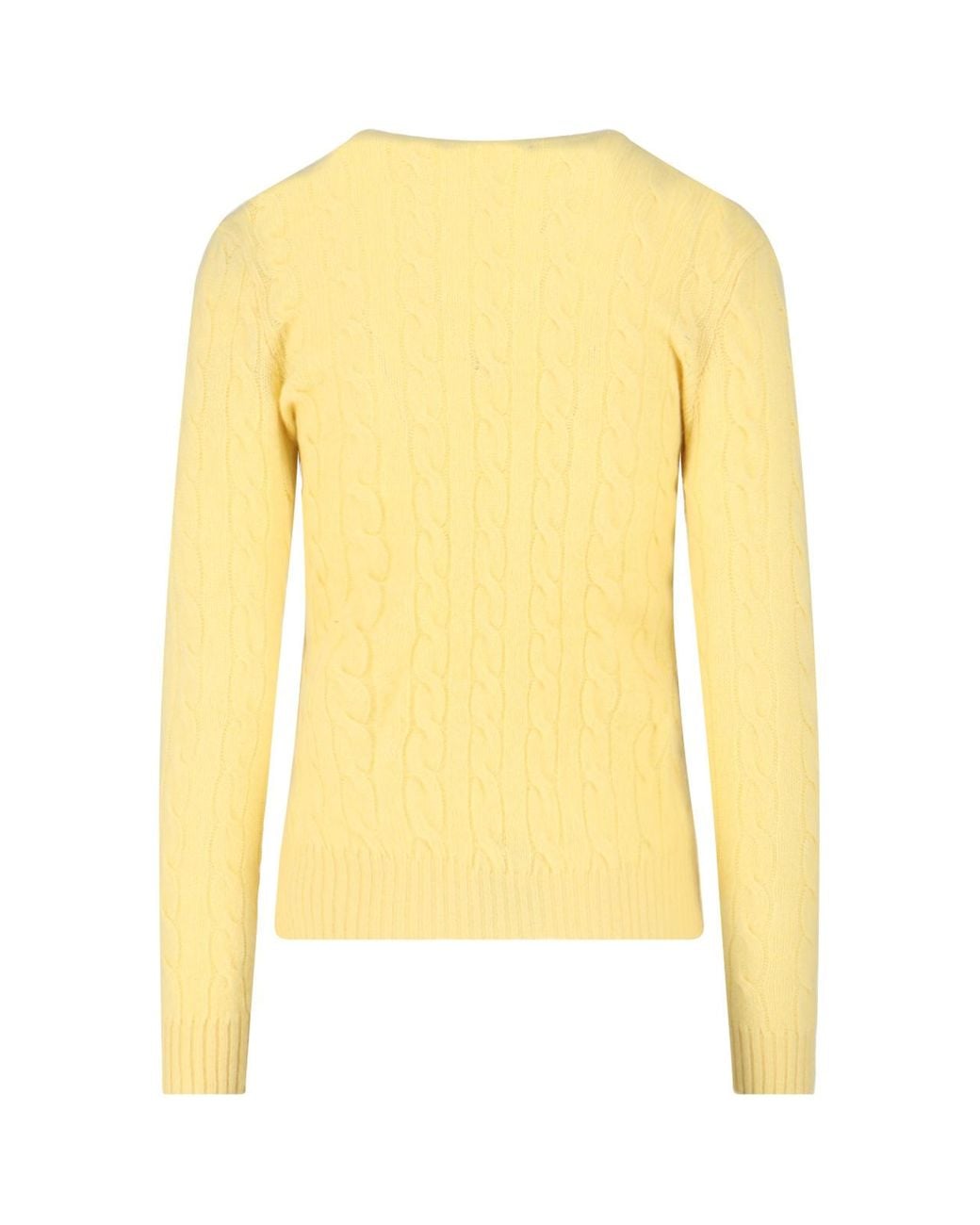 Polo Ralph Lauren Yellow Cable-Knit Knitted Sweater