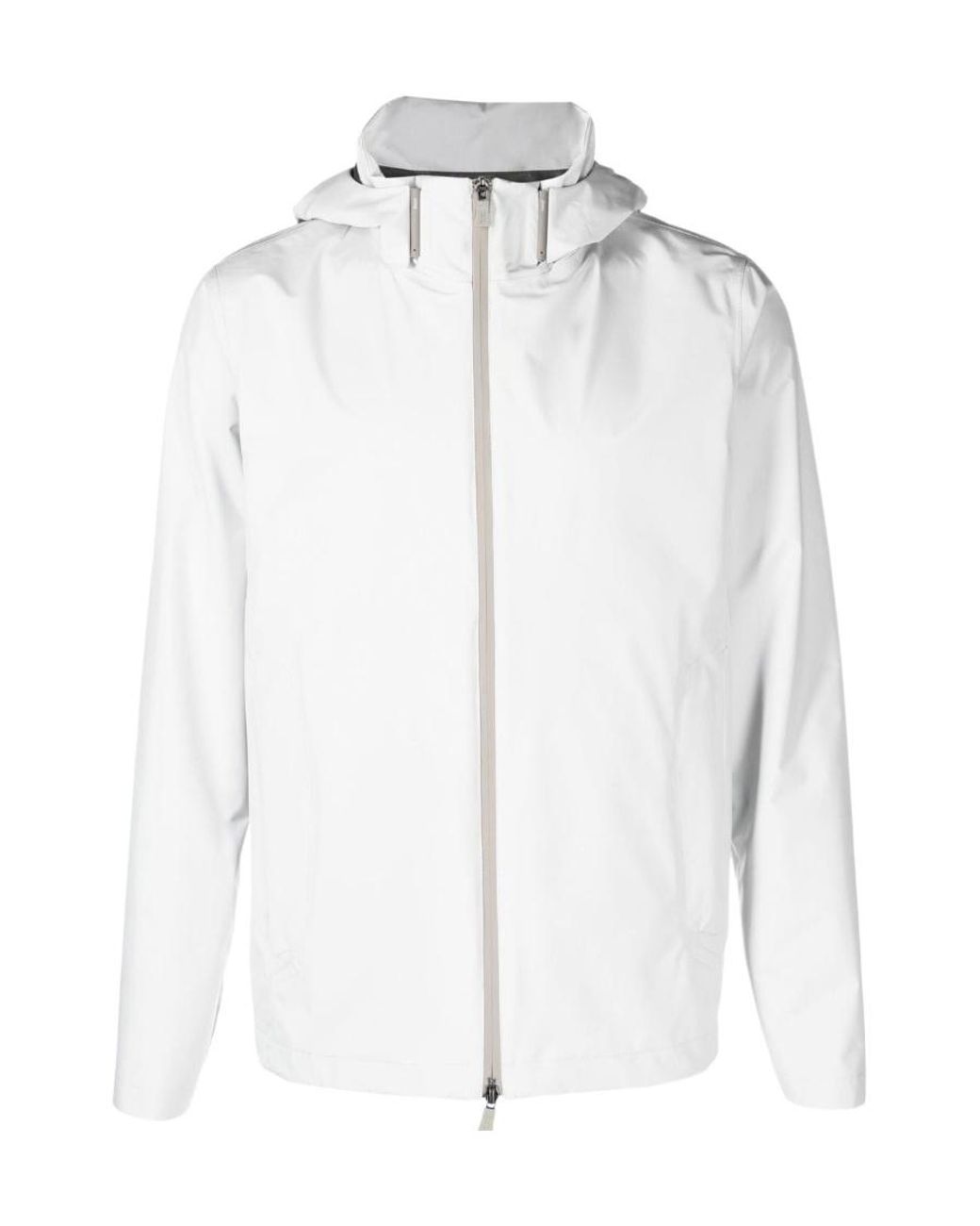 Herno White Lightweight Zip-Up Hooded Jacket for men