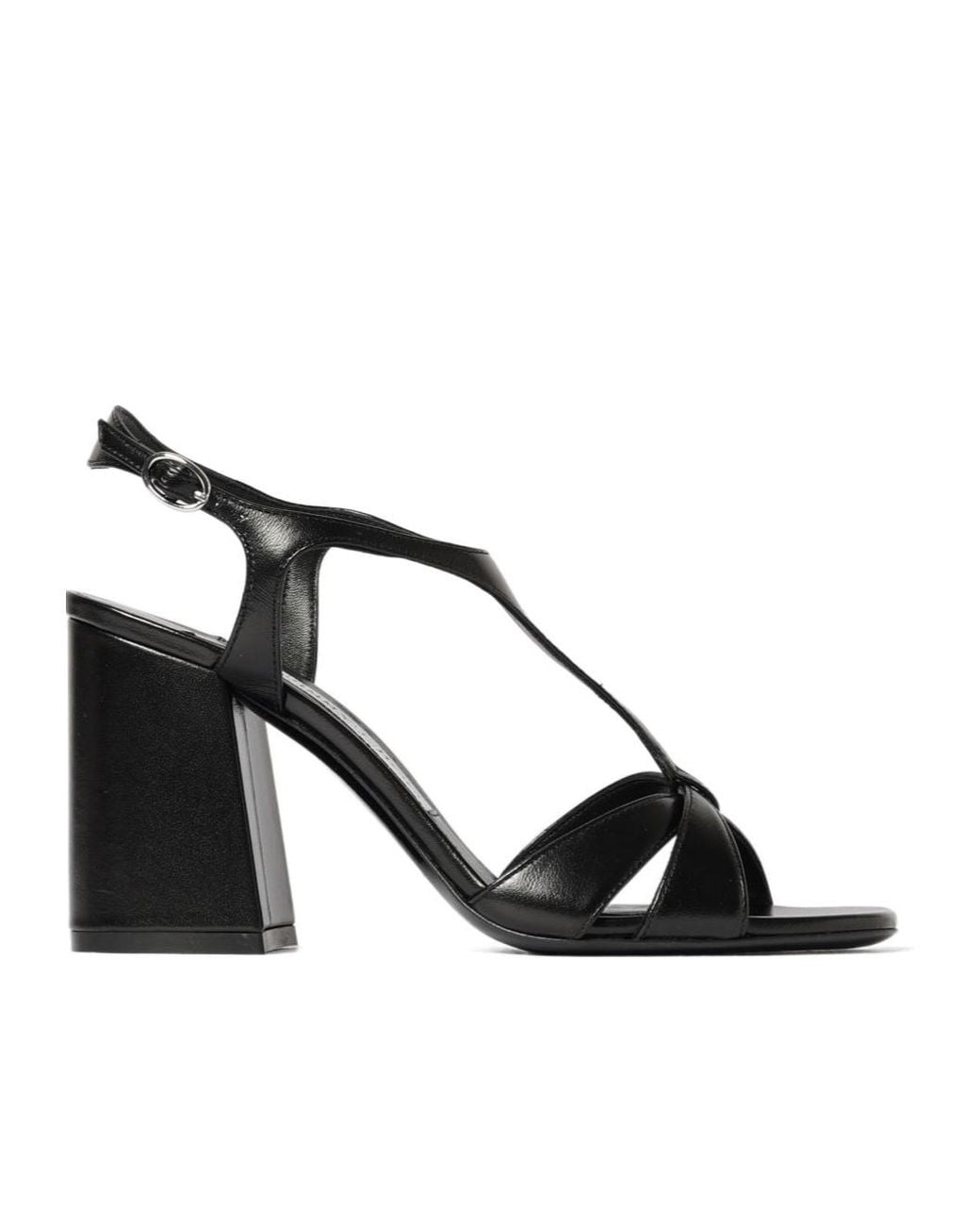 Jimmy Choo Black Kesia T-Bar Leather Sandals