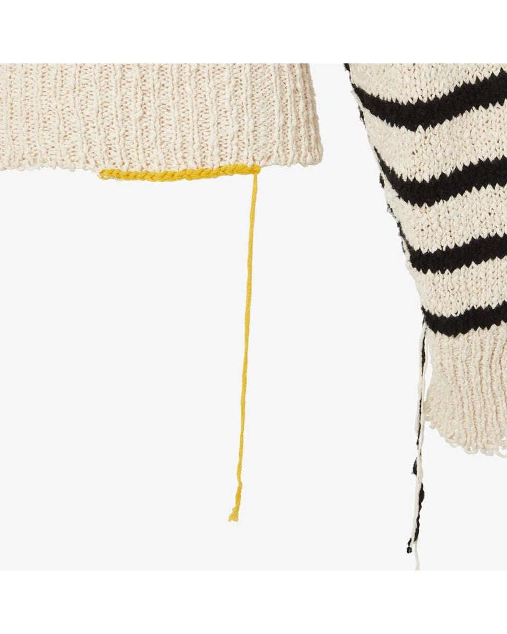 Fendi Black And Ivory Striped Cotton Jumper for men