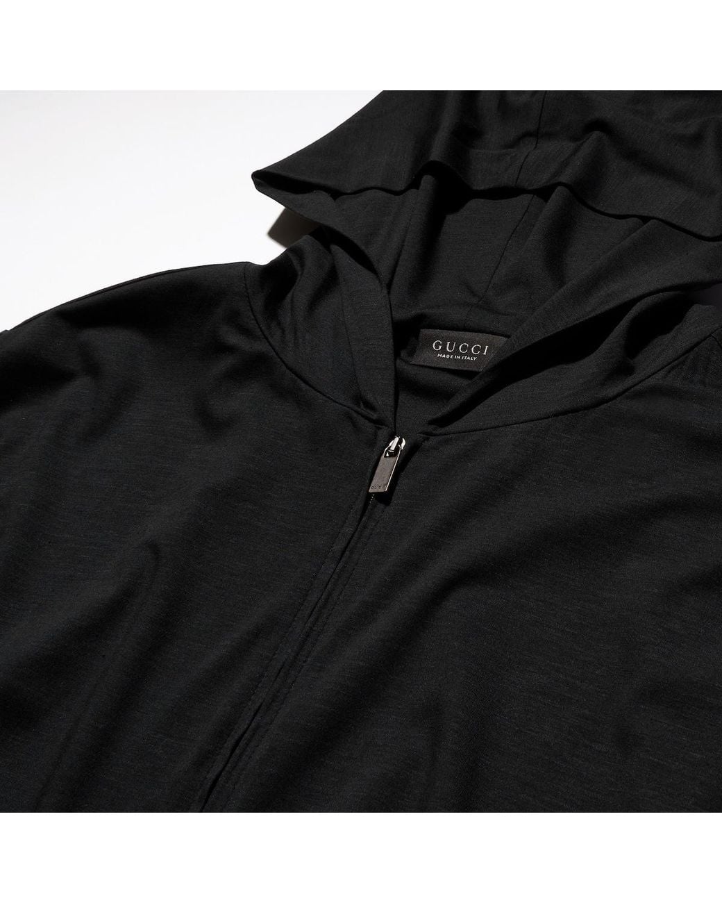 Gucci Black Soft Rayon Jersey Zip Jacket for men