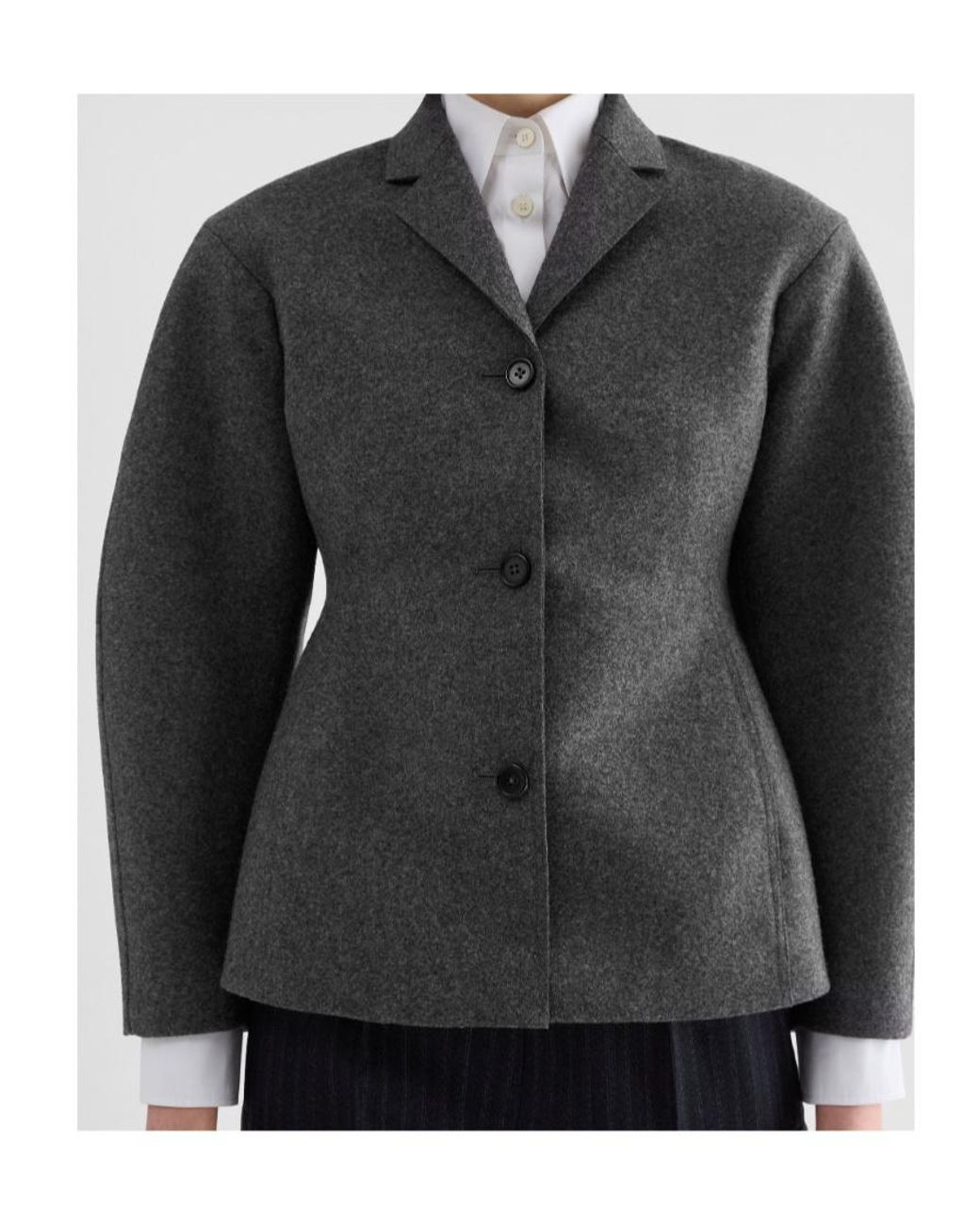 Jil Sander Black Melange Wool Jacket
