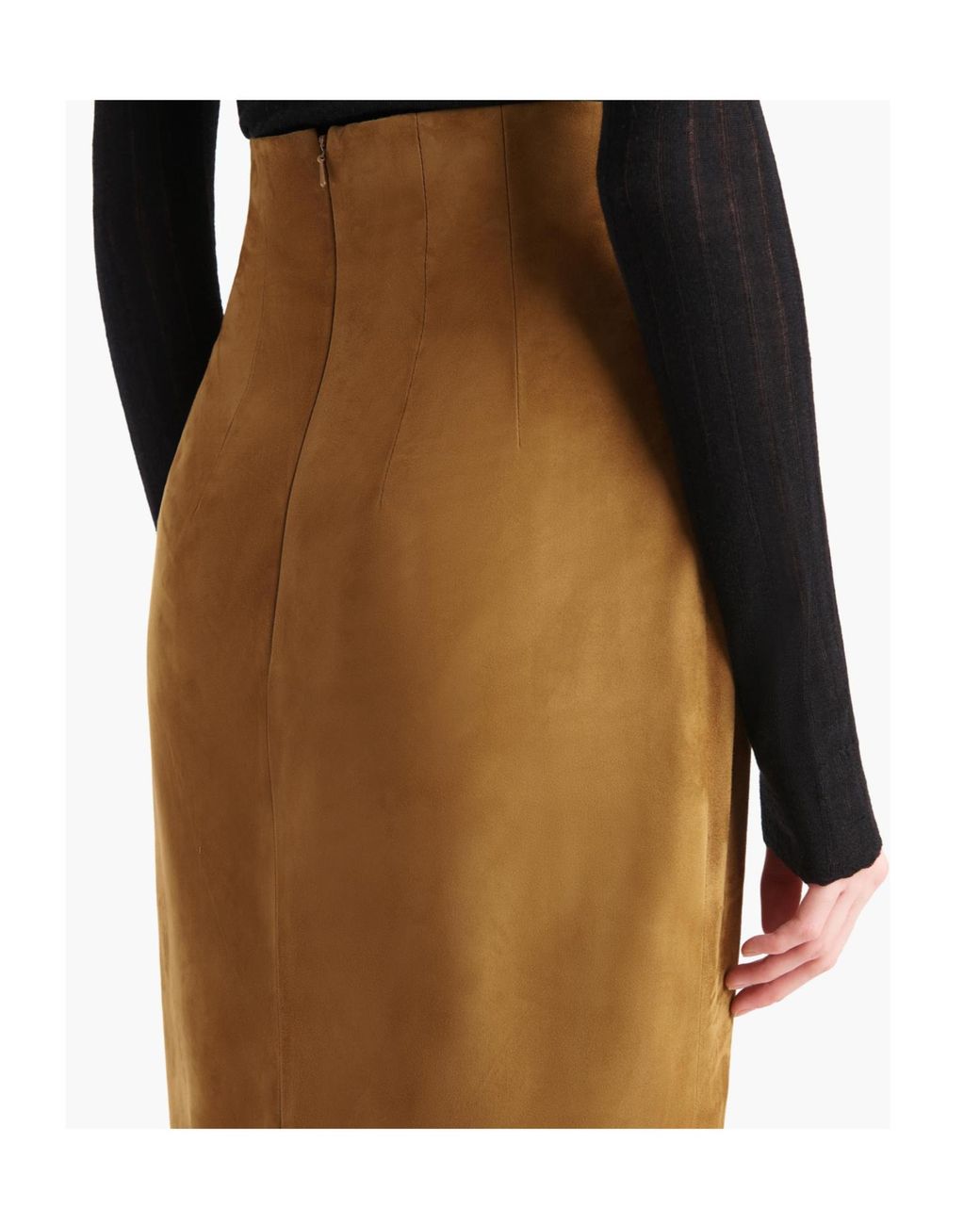 Khaite Natural Suede Maxi Skirt