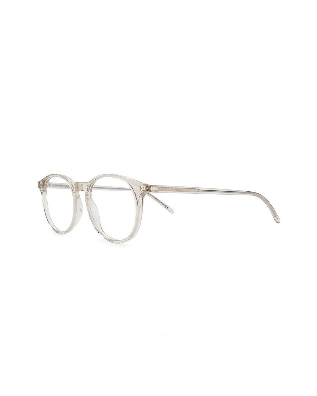 Saint Laurent White Eyewear Round Frame Glasses