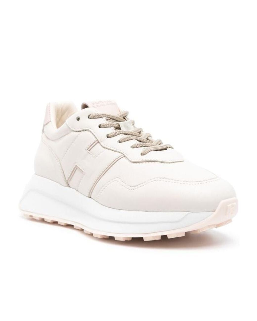 Hogan White H641 Lace-Up Sneakers