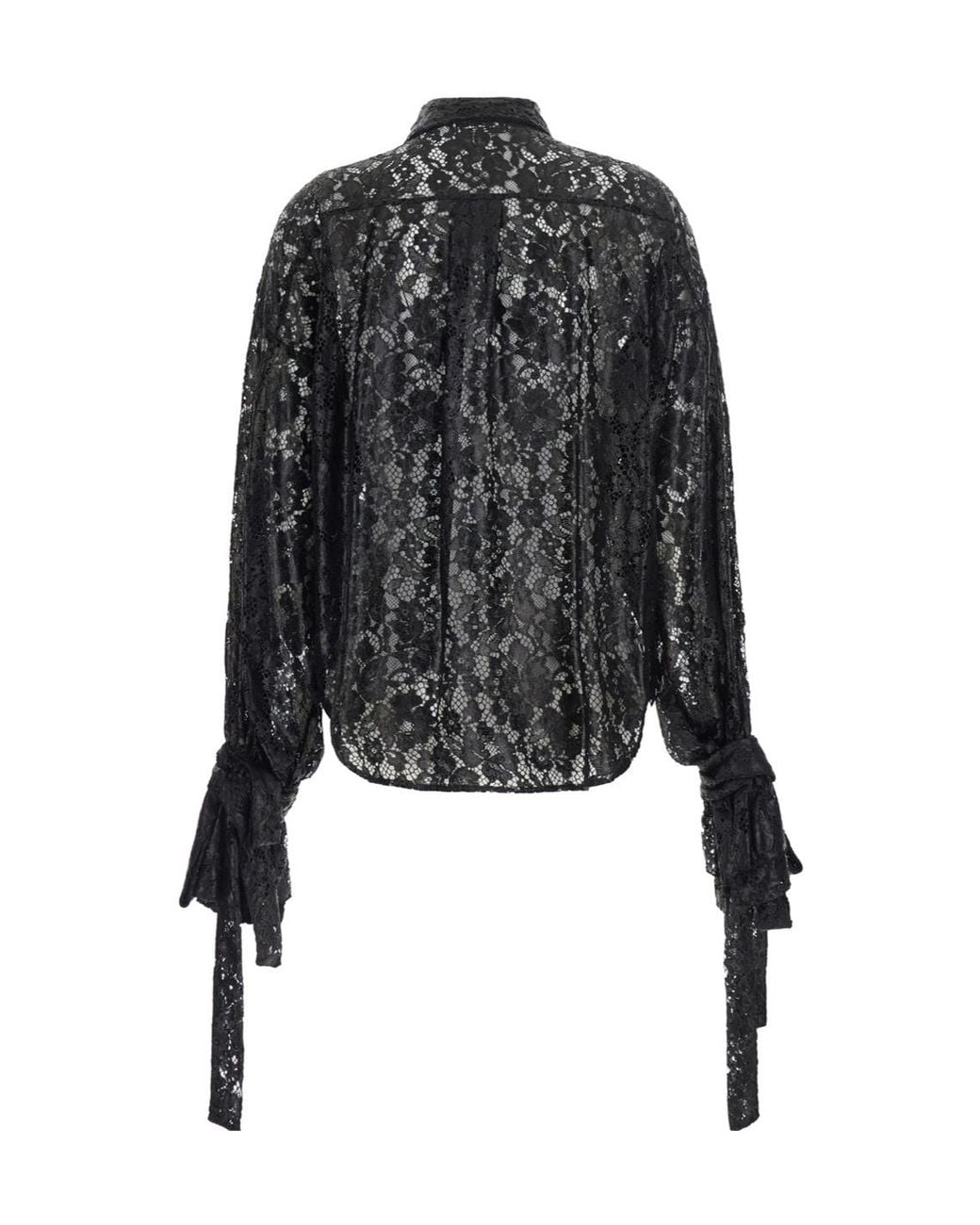 Blumarine Black Laced Buttoned Shirt