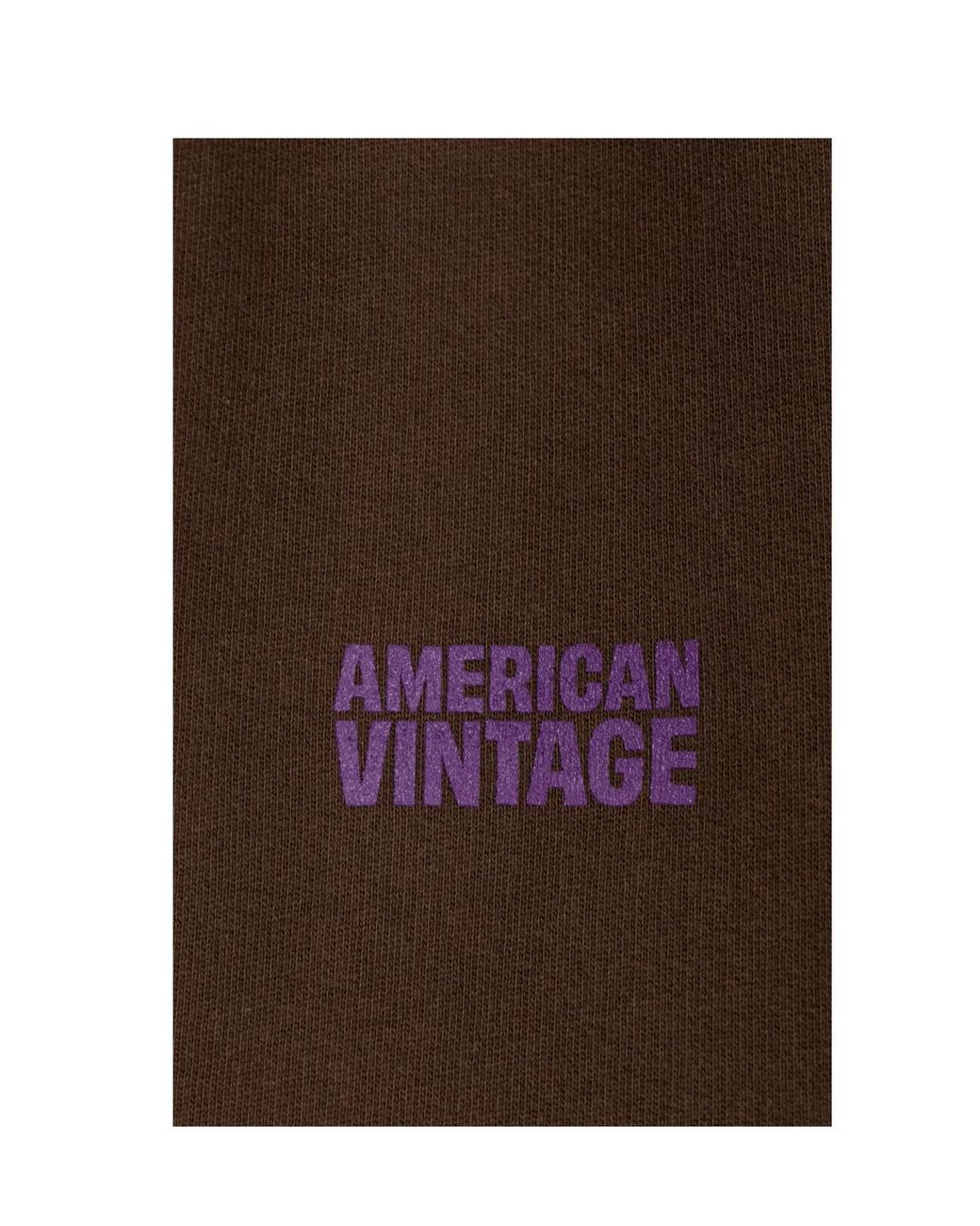 American Vintage Brown Plizzy Logo Sweatshirt