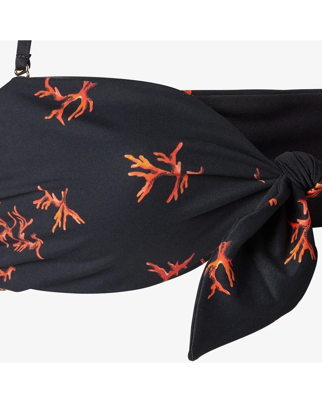 Fendi Black Printed Stretch Nylon Bikini Top