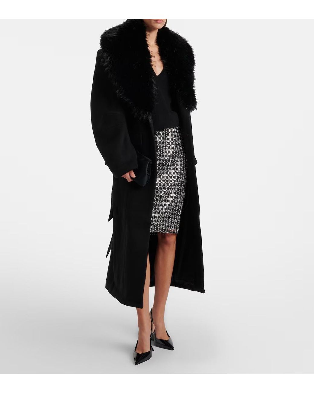 ROTATE BIRGER CHRISTENSEN Black Belted Coat