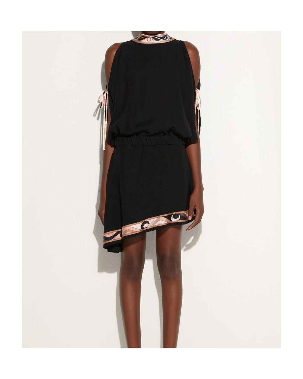 Emilio Pucci Black Pucci Pattern-Printed Cape Blouse