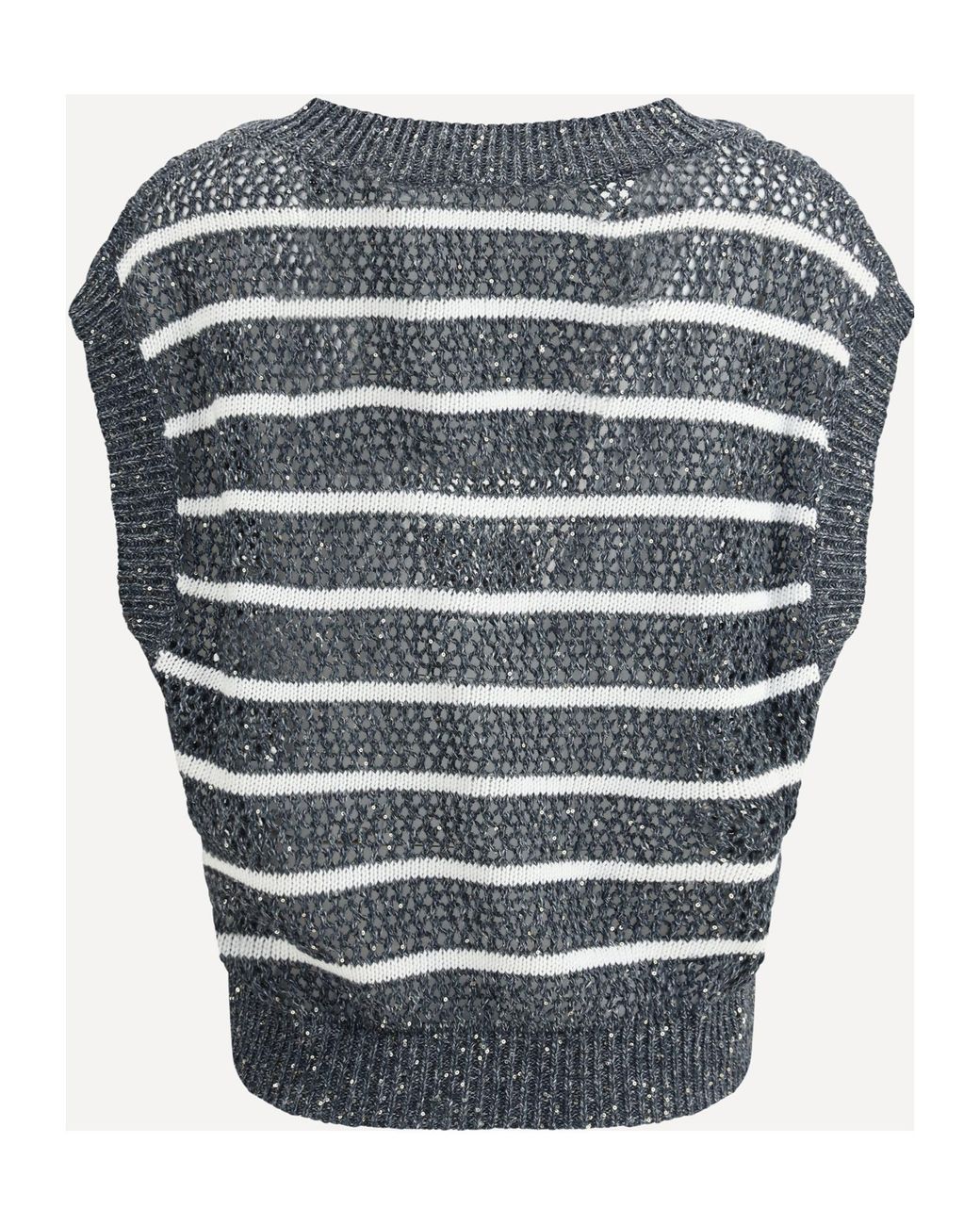 Brunello Cucinelli Black V-Neck Knitted Vest