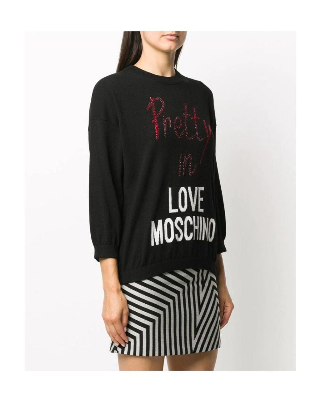 Moschino Black Round Neck Knitted Sweater